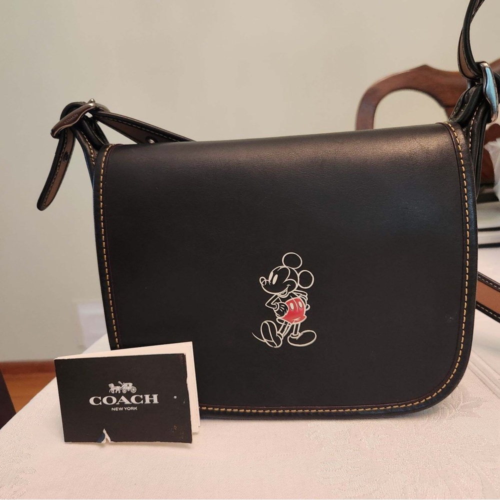 Coach x Disney Mickey Mouse Black Leather Crossbody